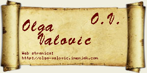 Olga Valović vizit kartica